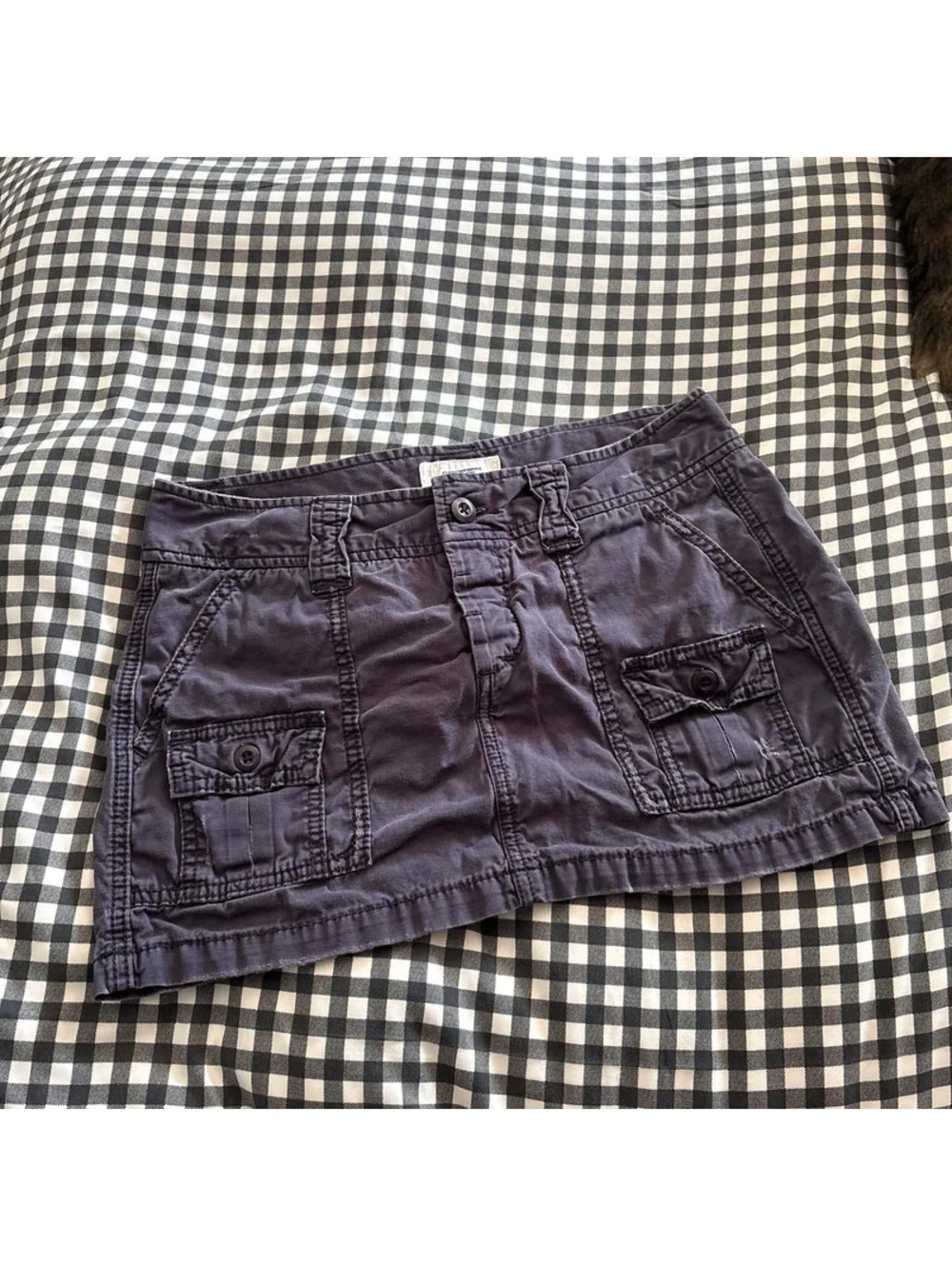 navy cargo mini skirt
